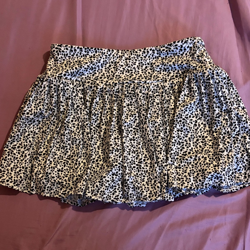 Laura Ashley Black and White Floral Skirt